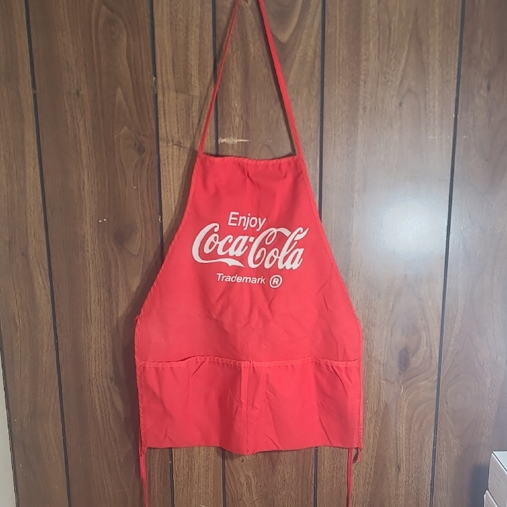 Coca-Cola Red Apron with White Logo Double Pockets